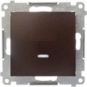 Wyłączniki światła i elektryczne - Kontakt SIMON Łącznik jednobiegunowy z podświetleniem brąz mat DW1AL.01/46 SIM - miniaturka - grafika 1