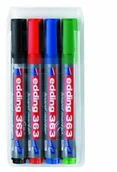 Markery do tablic - Edding MARKERY DO TABLIC 4-KOLORY ŚCIĘTA KOŃCÓWKA 1-5MM 363/4SED - miniaturka - grafika 1