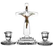 Kryształy - Crystal Julia Komplet kolędowy krzyż i 2 świeczniki kryształ 0532) - miniaturka - grafika 1