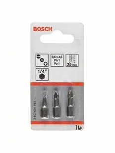 Bosch 3-częściowy zestaw końcówek wkręcających Extra Hart PH2; PZ2; T25; 89 mm 2 - Wiertła - miniaturka - grafika 2