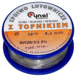 Cynel Spoiwo lutownicze z topnikiem Unipress Sn 60% 1 mm 100 g - Akcesoria do lutowania - miniaturka - grafika 2