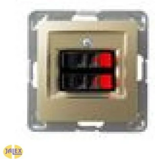 Ospel Gniazdo ścienne IMPRESJA MODUŁ głośnikowe Podwójne złoty metalik GG-2Y/m/28 - Gniazdka elektryczne - miniaturka - grafika 2