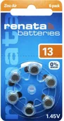 Baterie i akcesoria - Renata Ogniwo guzikowe ZA 13 cynkowo-powietrzne PR48 batterijen voor hoortoestellen 305 mAh 1.4 V 6 szt - miniaturka - grafika 1
