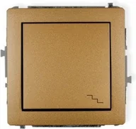 Wyłączniki światła i elektryczne - Karlik Łącznik schodowy 8DWP-3 złoty metalik - miniaturka - grafika 1