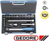 Zestawy narzędziowe - Gedore Zestaw zestaw nasadek 1/2 z grzechotką dwukierunkową i przedłużkami, 1 (2682842) - miniaturka - grafika 1