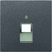 Wyłączniki światła i elektryczne - Jung Pytka centralna RJ11/RJ45, 1-krotna - LS Metal Finish Anthracite - miniaturka - grafika 1