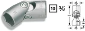 Klucze i nasadki - Hazet Gniazdo wspólne 3/8" 10 mm) 880G-19 zewnętrzny sześciokąt 19 mm Długość netto 48 mm - miniaturka - grafika 1