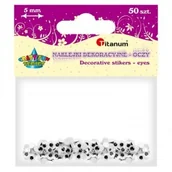 Dekoratorstwo - Titanum Elementy dekoracyjne oczka samoprzylepne 5mm 50szt TITANUM - miniaturka - grafika 1