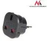 Złącza, przejściówki, adaptery - Maclean Przejściówka adapter EU na UK czarna MCE72 - miniaturka - grafika 1