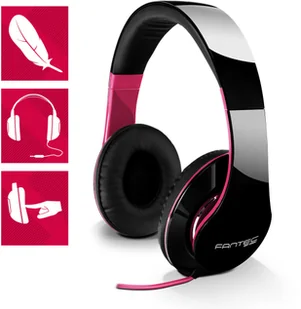 FANTEC SHP-250AJ czarno-różowe (LCY 146T CZ) - Słuchawki - miniaturka - grafika 3