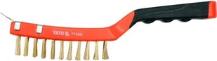 Yato Szczotka druciana,drut mosiężny, 4 rzędy ze skrobakiem,rękojeść plastikowa (YT-6345) - Materiały ścierne - miniaturka - grafika 3