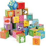 Klocki - Janod Alfabet KLOCKI puzzle 6w1 - miniaturka - grafika 1