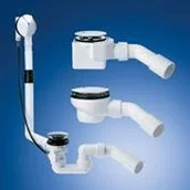 Odpływy liniowe - Simplex Viega Syfon komplet odpływowo-przelewowy wannowy z korkiem automatycznym - miniaturka - grafika 1