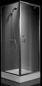 Kabiny prysznicowe - Omnires S-80KGR 80x80 profil chrom szkło grafitowe - miniaturka - grafika 1