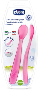 Chicco Miękkie łyżeczki silikonowe Chicco 6m+ 2 sztuki - Sztućce dla dzieci - miniaturka - grafika 2