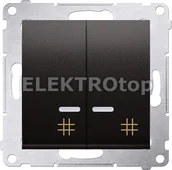 Wyłączniki światła i elektryczne - Kontakt Simon DW7/2L.01/48 Łącznik krzyżowy podwójny z podświetleniem; antracyt - miniaturka - grafika 1