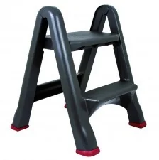 Curver Poland Sp z o o TABORET SKŁADANY CZARNY zakupy dla domu i biura 155160 - Drabiny - miniaturka - grafika 2