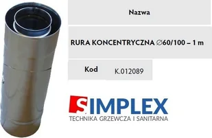 Immergas Rura koncentryczna 60/100 1000 mm K.012089 - Akcesoria grzewcze - miniaturka - grafika 3