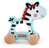Klocki - Fisher Price Drewniana zebra na kółkach - miniaturka - grafika 1