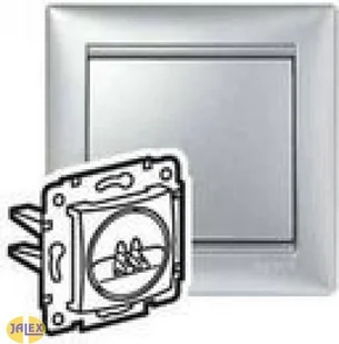 Legrand Gniazdo ścienne VALENA Podwójne moduł z/u 770278 aluminium - Gniazdka elektryczne - miniaturka - grafika 2