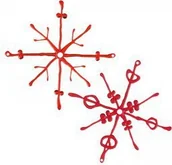 Ozdoby bożonarodzeniowe - Koziol Ozdoba dekoracja świąteczna 2 szt. czerwone FLAKES KZ-2090018 - miniaturka - grafika 1