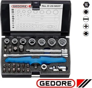 Gedore Podstawowy zestaw narzędzi 1/4 do naprawy motorów 30- częściowy D 20 MOT (2190281) - Zestawy narzędziowe Gedore Podstawowy zestaw narzędzi 1/4 do naprawy motorów 30- częściowy D 20 MOT (2190281) - Zestawy narzędziowe - miniaturka - grafika 1