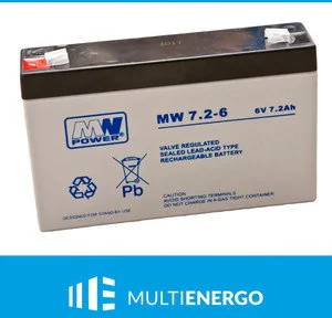 MW Power Akumulator AGM MW 7.2-6 6V 7.2Ah T1 - Akumulatory ogólnego zastosowania - miniaturka - grafika 2