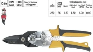 Yato nożyce do blachy proste, czarne ostrze YT-1912 - Nożyce i noże - miniaturka - grafika 2