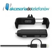Ładowarki do telefonów - Kenu Car Kit Deluxe uchwyt kabel ładowarka 3w1 - miniaturka - grafika 1