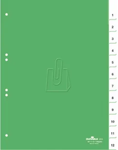 DURABLE Przekładki do segregatora 1-12 A4 zielone 6210-05 - Przekładki do segregatorów - miniaturka - grafika 2