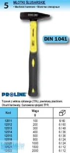 Proline młotek ŚLUSARSKI DIN 1041 WAGA 200 g 12512 - Młotki - miniaturka - grafika 2