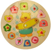 Klocki - Brimarex drewniany zegar z misiem - miniaturka - grafika 1