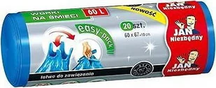 Jan Niezbędny Worki HD Easy-pack niebieski 60l 20szt ZZAJAN037 - Worki na śmieci - miniaturka - grafika 2