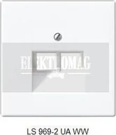 Wyłączniki światła i elektryczne - Jung LS 990 Biały Pokrwya gniazda UAE x2 LS969-2UAWW - miniaturka - grafika 1