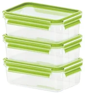 Pojemniki kuchenne - Emsa Zestaw pojemników 3 x 0,55 L Clip & Close 515583 zielone - miniaturka - grafika 1