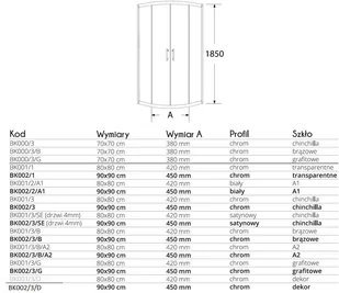 Sea Horse Sigma 70x70 profil chrom szkło chinchilla BK000/3 - Kabiny prysznicowe - miniaturka - grafika 3