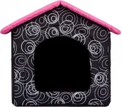 Legowiska dla psów - Hobbydog Buda - Czarna z czerwonym daszkiem - Rozmiar 2 - miniaturka - grafika 1