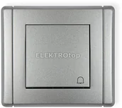 Wyłączniki światła i elektryczne - Karlik Łącznik zwierny dzwonek srebrny metalik 7FWP-4 - miniaturka - grafika 1