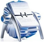 Wizytowniki - Durable Kartoteka obrotowa z kartami i przekładkami TELINDEX flip srebrna - miniaturka - grafika 1