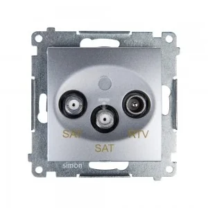 LEDart antenowe RTV+SAT+SAT srebrne DASK2.01/43 Kontakt Simon54 - Wyłączniki światła i elektryczne - miniaturka - grafika 2