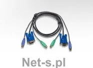 Aten Kabel 2x SVGA+klawPS+myszPS 1.8m Light 2L-5002P/C - Przełączniki KVM - miniaturka - grafika 2