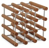 Pozostałe akcesoria barmańskie - Foppapedretti Stojak drewniany na butelki Foppapedretti Ilcantiniere - Orzech włoski / aluminium - miniaturka - grafika 1