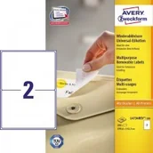 Etykiety do drukarek - Avery Etykiety uniwersalne Zweckform usuwalne 199,6 x 143,5 mm, 200 etykiet - miniaturka - grafika 1