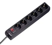 Kable - Hama listwa zasilająca 6-45 ° z przełącznikiem, w kolorze czarnym 00030394 - miniaturka - grafika 1