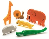 Puzzle - Djeco Puzzle drewniane Układanka z uchwytami zwierzęta Safari - miniaturka - grafika 1