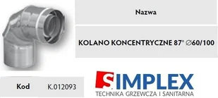 Immergas Kolano koncentryczne 87° Ø 60/100 K.012093 - Akcesoria grzewcze - miniaturka - grafika 2