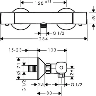 Hansgrohe Ecostat Universal 13122000 - Baterie wannowe i prysznicowe - miniaturka - grafika 2
