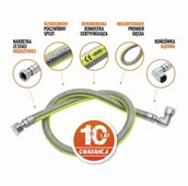 Akcesoria i części AGD - LECHAR Przyłącze gazowe 1.25 m FPG1-K-1/2x1250 - miniaturka - grafika 1