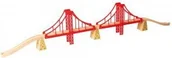 Pociągi dla dzieci - Bigjigs Toys Podwójny Most Wiszący BJT136 - miniaturka - grafika 1