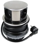 Akcesoria do oświetlenia - Orno 01. Polska Gniazdo meblowe wysuwane z blatu 4 x 250 V AC z przewodem 1,5 m OR-AE-1380 INOX - miniaturka - grafika 1